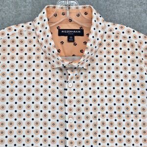 MIZZEN+MAIN Men XXL Trim Leeward Button Short Sleeve Shirt AOP Orange Flower